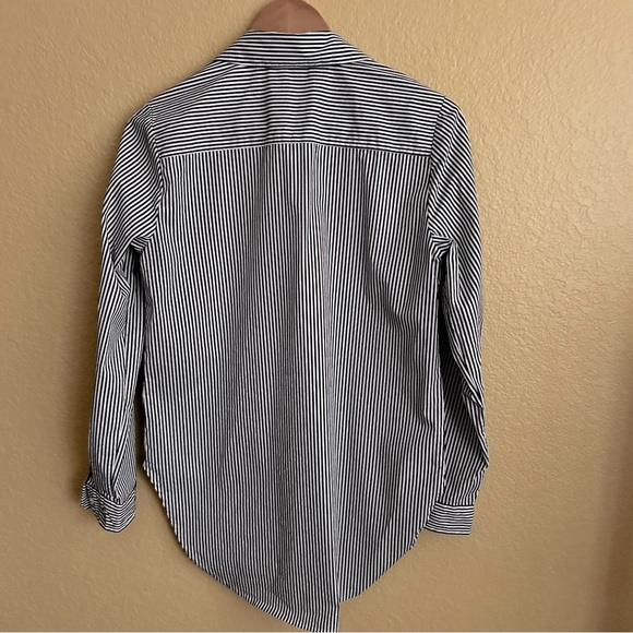 Calvin Klein Black and White Striped Long Sleeve Button Down Shirt - Picture 2 of 9